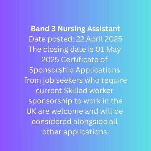 Band 3 Nursing Assistant Job1011