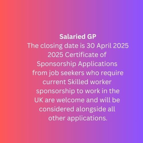 Salaried GP Job1012