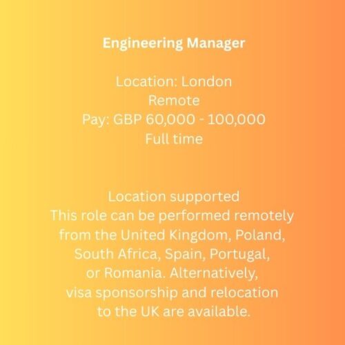 Engineering Manager Job1013