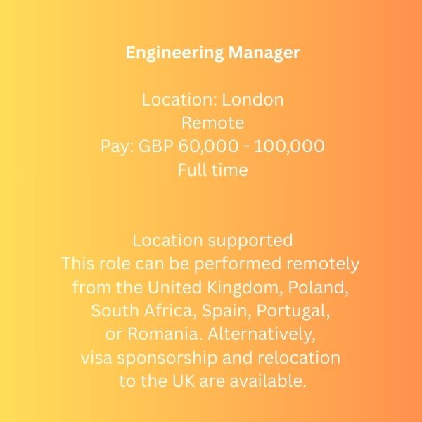 Engineering Manager Job1013